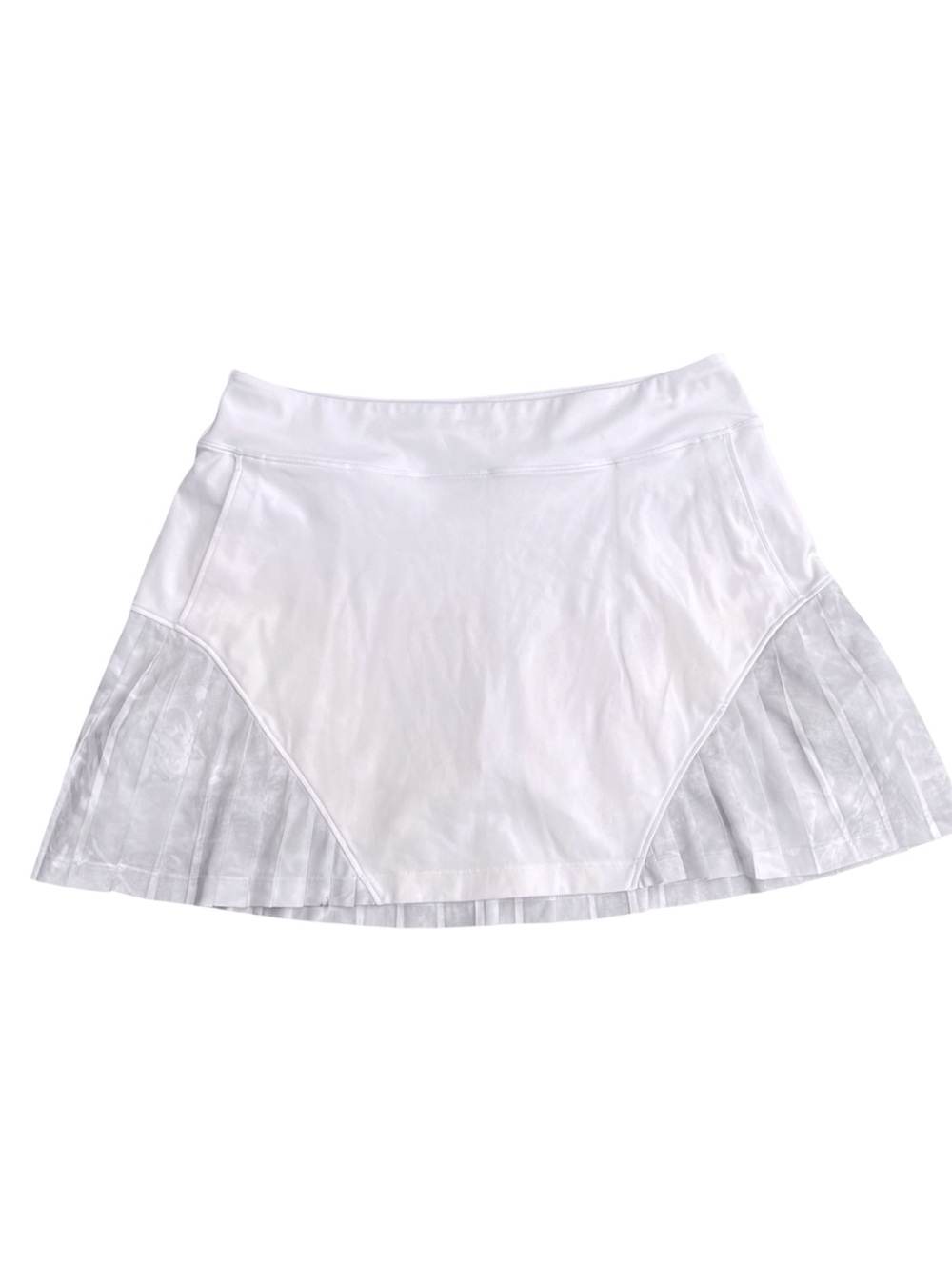 Under Armour White/Silver Grey Pleated Hem Heatgear Fitted Skort Skirt (M)